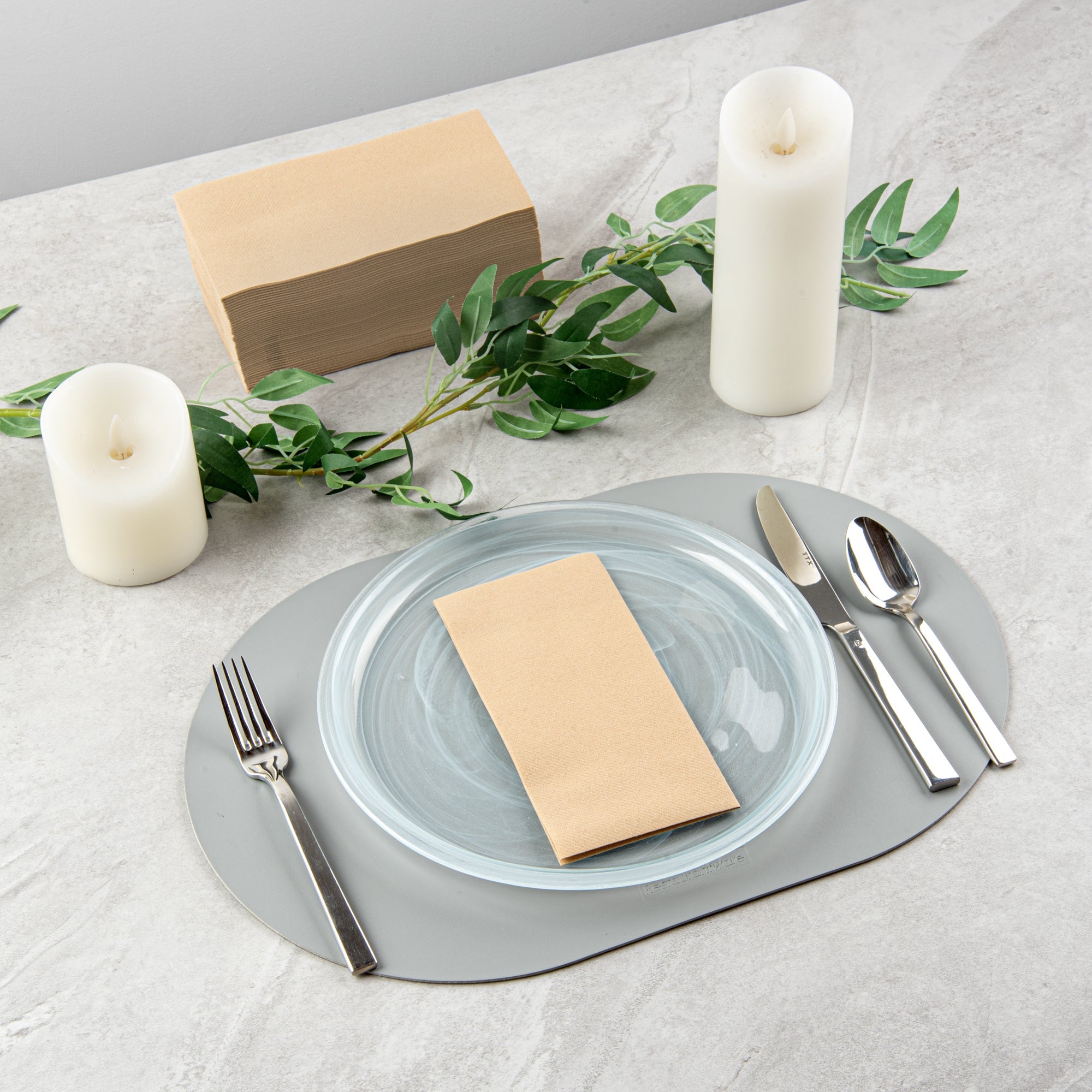 Luxenap Rectangle Kraft Paper Linen-Feel Guest Towel / Napkin - Air Laid - 15 3/4" x 7 3/4" - 50 count box