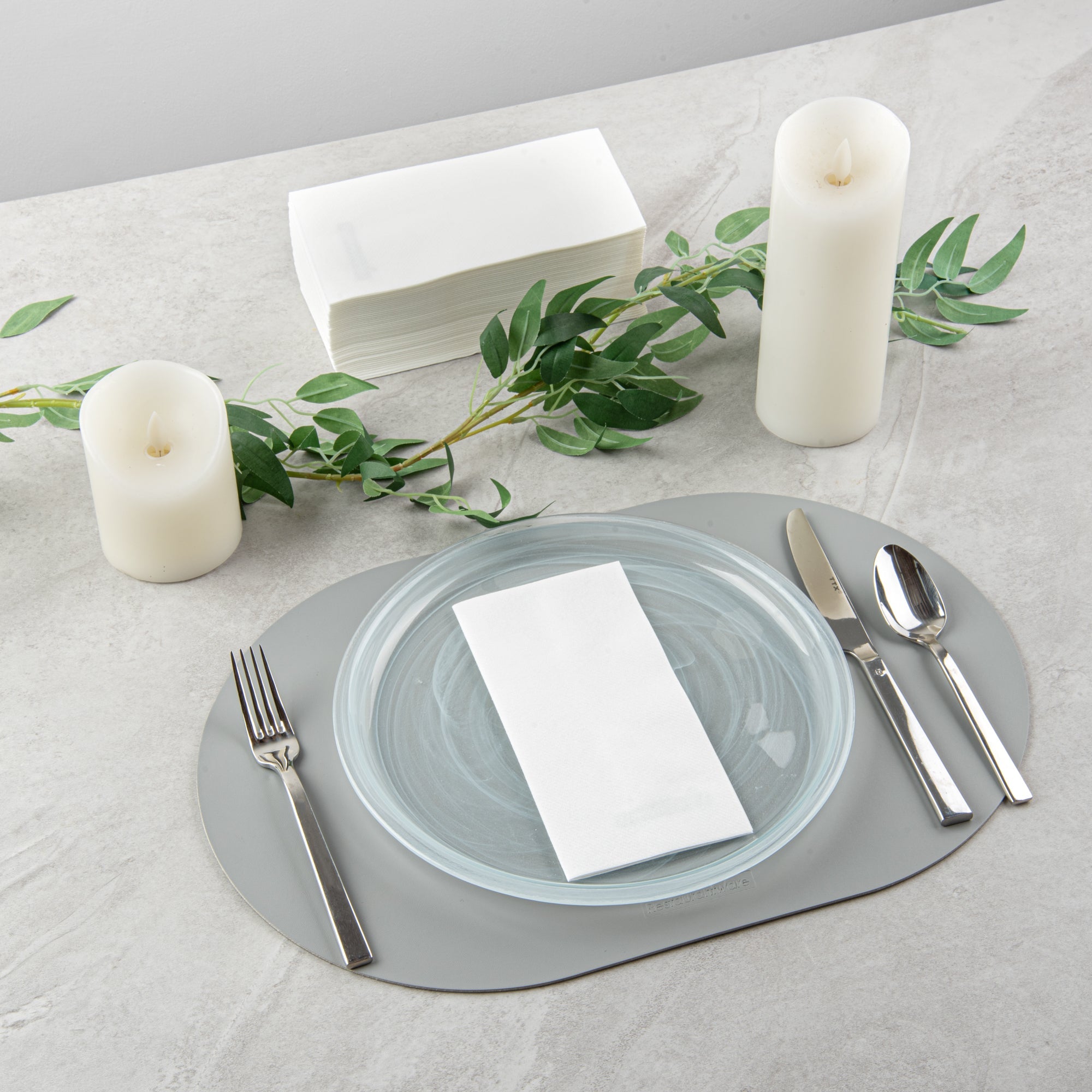 Luxenap Rectangle White Paper Linen-Feel Guest Towel / Napkin - Air Laid - 15 3/4" x 7 3/4" - 50 count box
