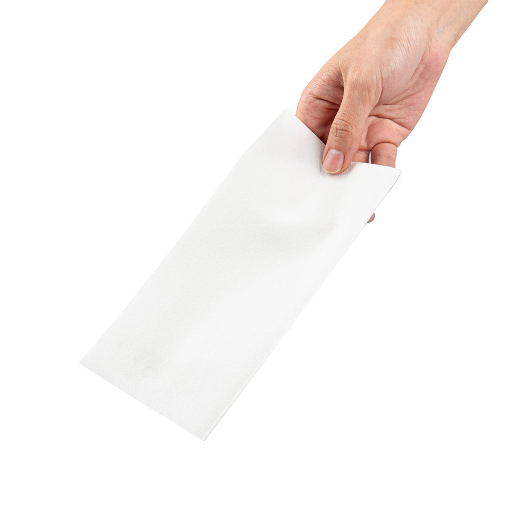 Luxenap Rectangle White Paper Linen-Feel Guest Towel / Napkin - Air Laid - 15 3/4" x 7 3/4" - 600 count box