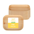 Cater Tek Rectangle Food Tray - Faux Wood - 6 1/2" x 5" - 100 count box
