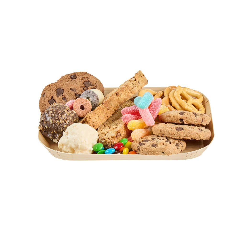 Cater Tek Rectangle Food Tray - Faux Wood - 6 1/2" x 5" - 100 count box