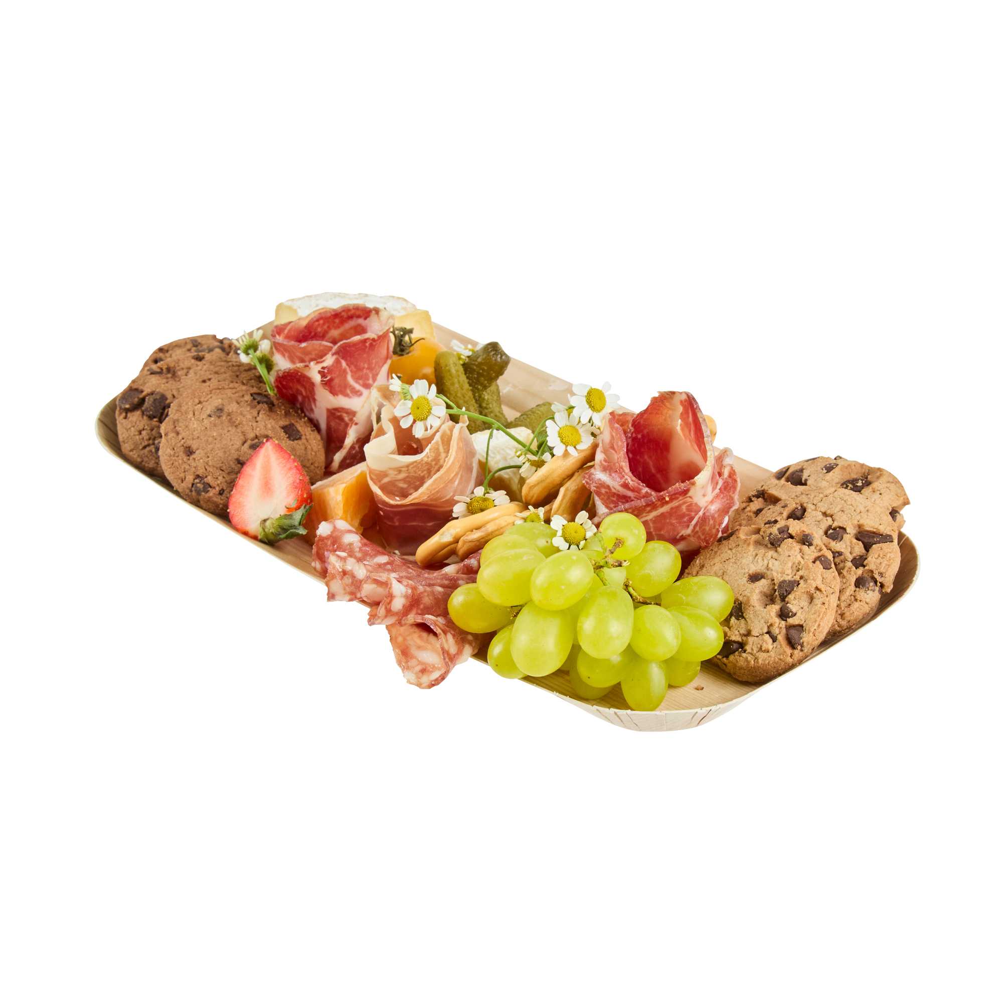 Cater Tek Rectangle Food Tray - Faux Wood - 10 1/2" x 5" - 100 count box