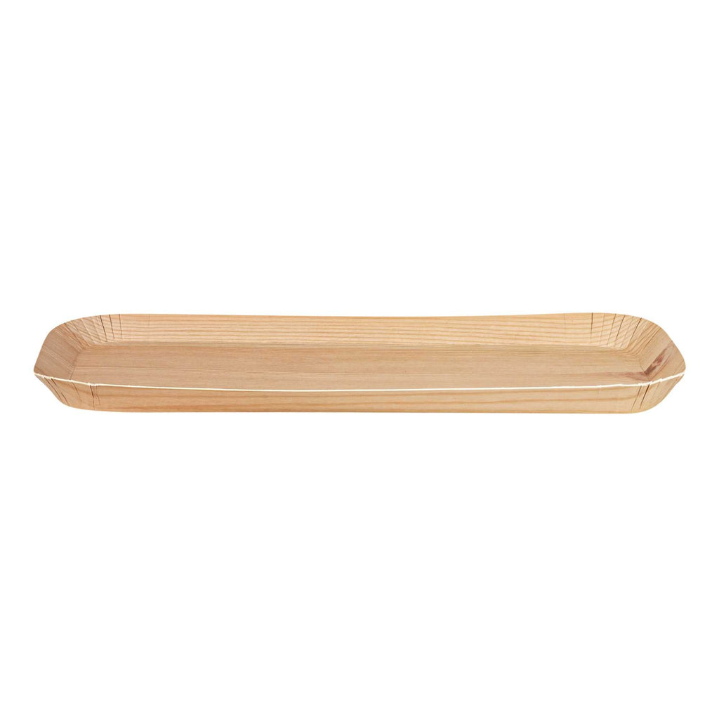 Cater Tek Rectangle Food Tray - Faux Wood - 10 1/2" x 5" - 100 count box
