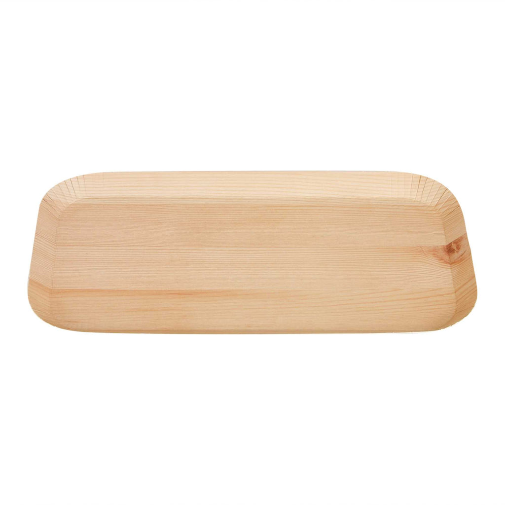 Cater Tek Rectangle Food Tray - Faux Wood - 10 1/2" x 5" - 100 count box