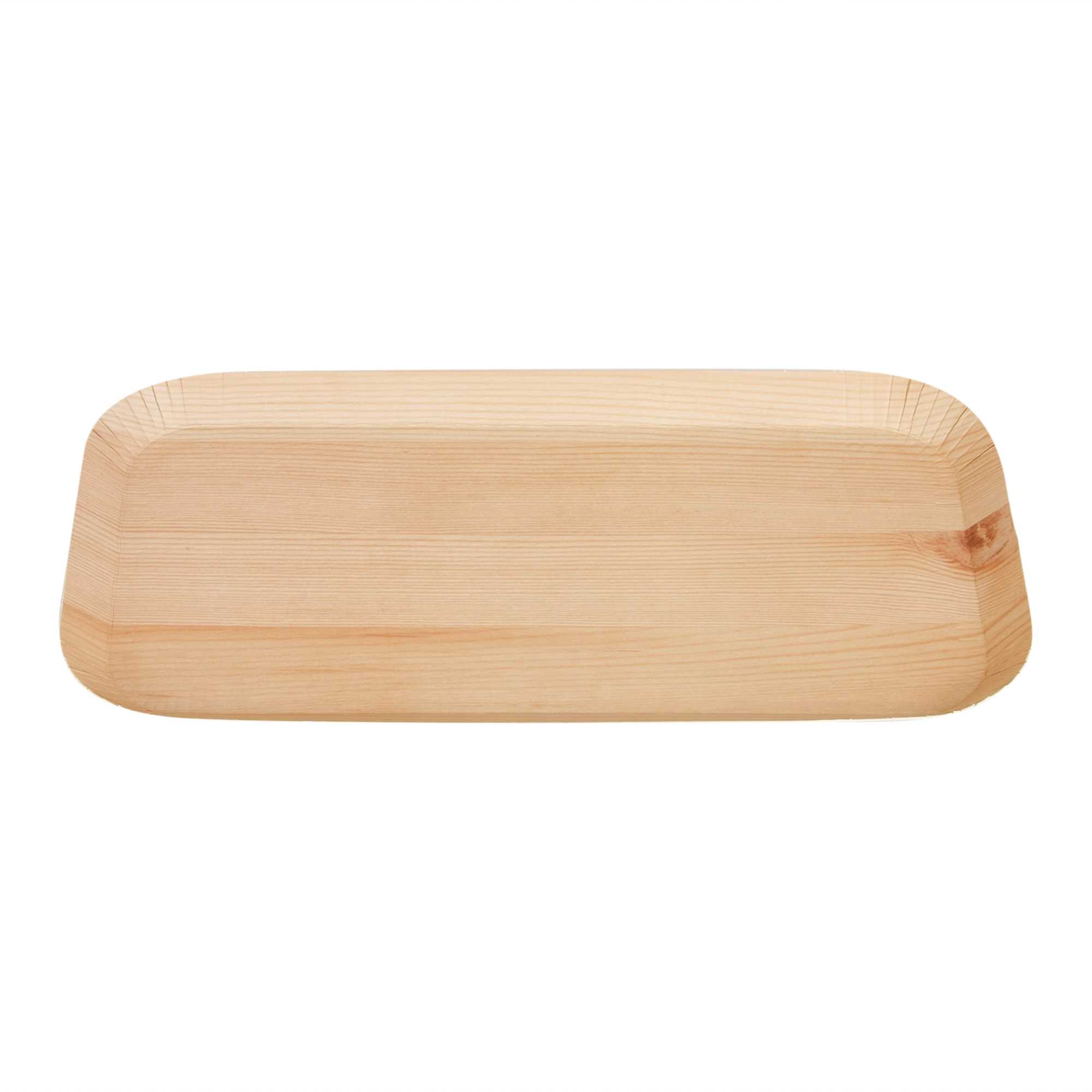 Cater Tek Rectangle Food Tray - Faux Wood - 10 1/2" x 5" - 100 count box