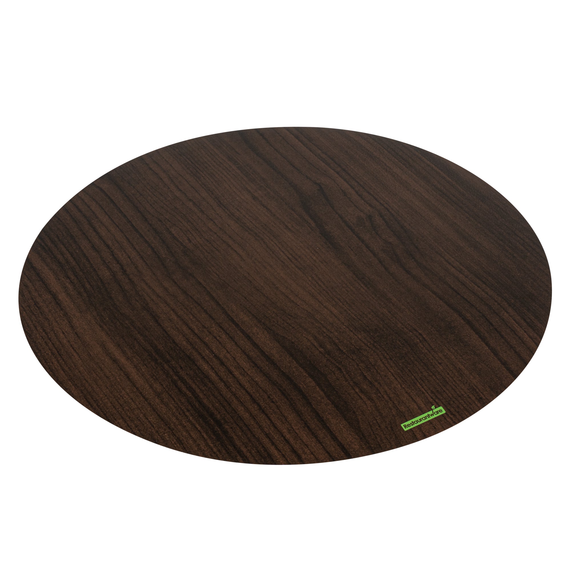 Cater Tek Round Dark Cheese / Charcuterie Board - Faux Wood - 13 3/4" x 13 3/4" - 100 count box