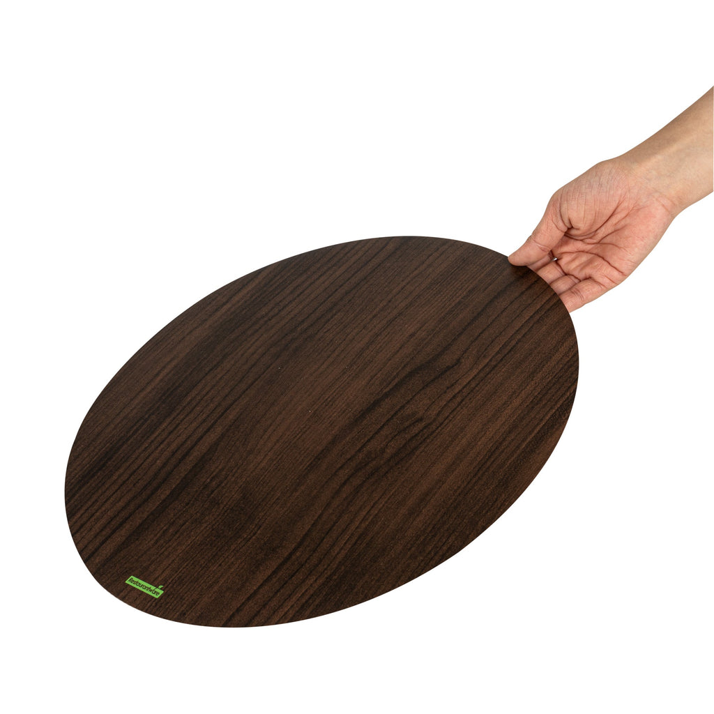 Cater Tek Round Dark Cheese / Charcuterie Board - Faux Wood - 13 3/4" x 13 3/4" - 10 count box