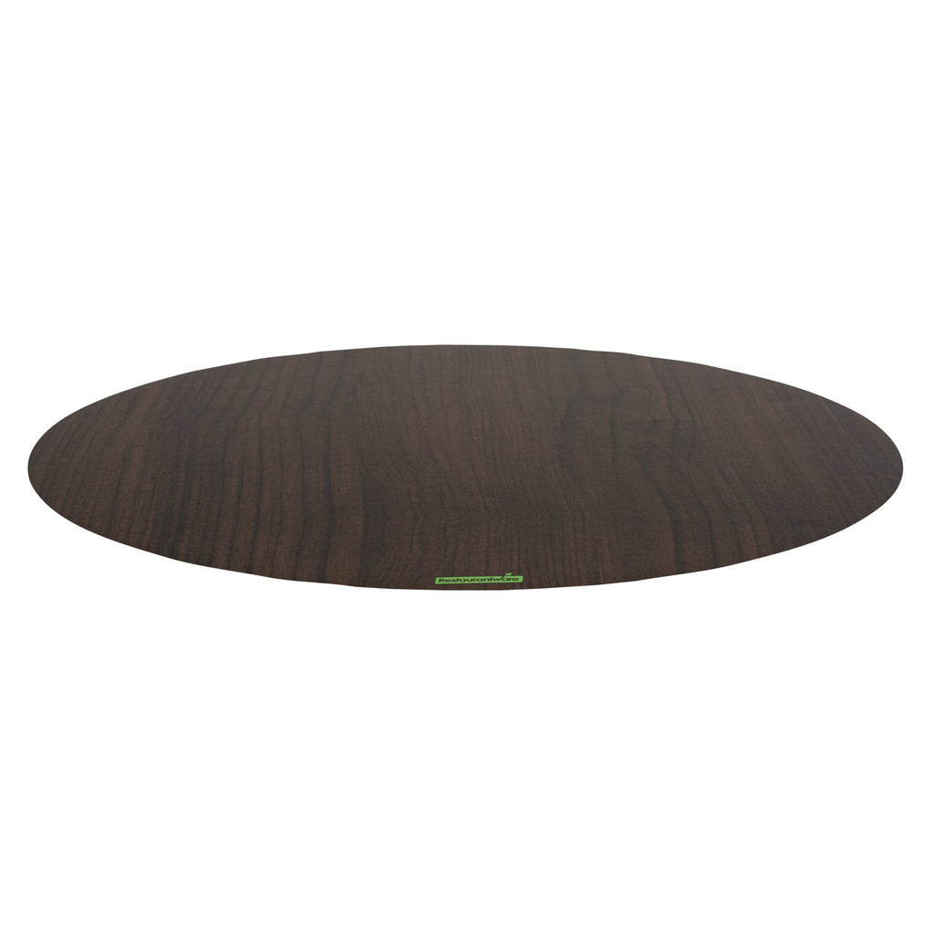 Cater Tek Round Dark Cheese / Charcuterie Board - Faux Wood - 13 3/4" x 13 3/4" - 10 count box