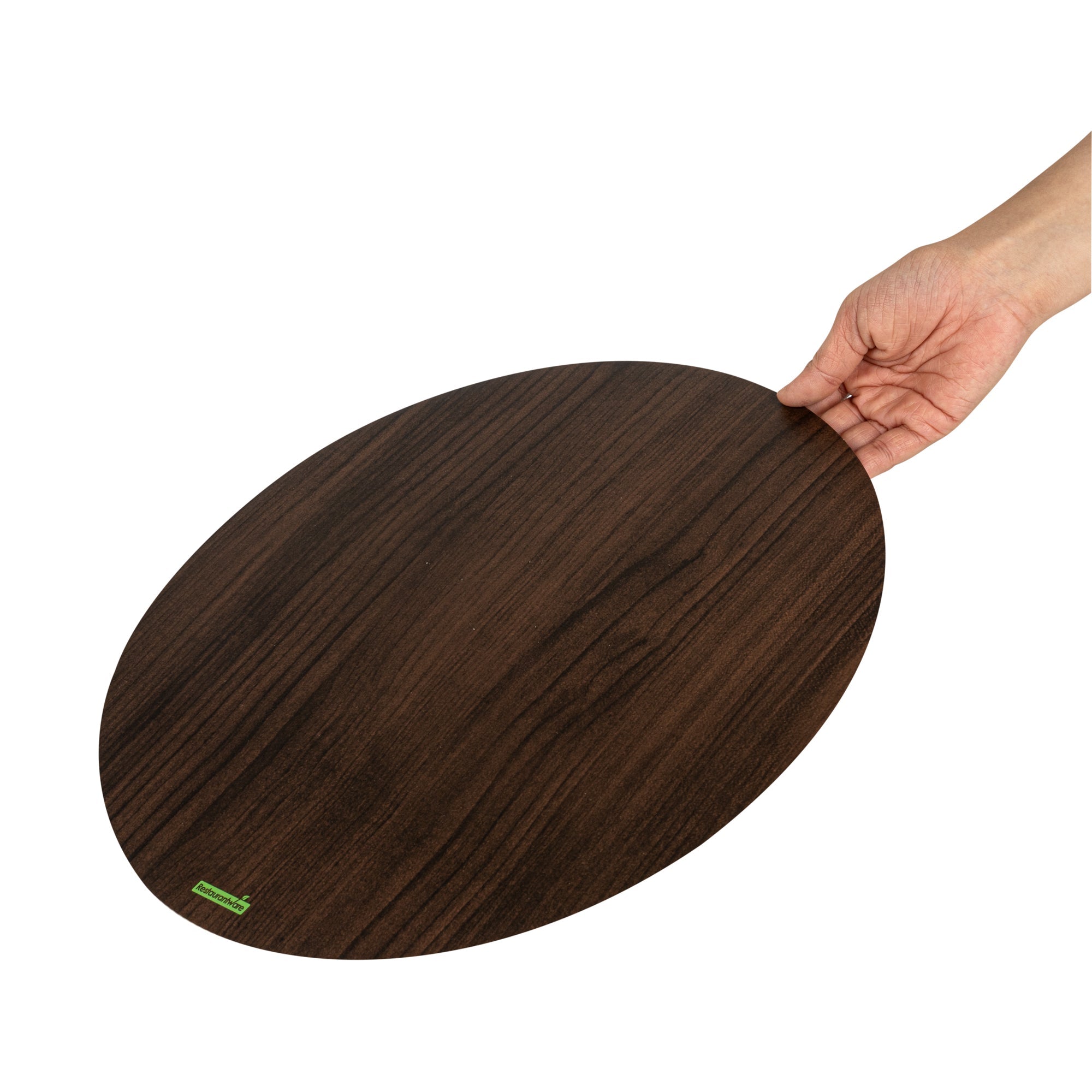 Cater Tek Round Dark Cheese / Charcuterie Board - Faux Wood - 13 3/4" x 13 3/4" - 100 count box