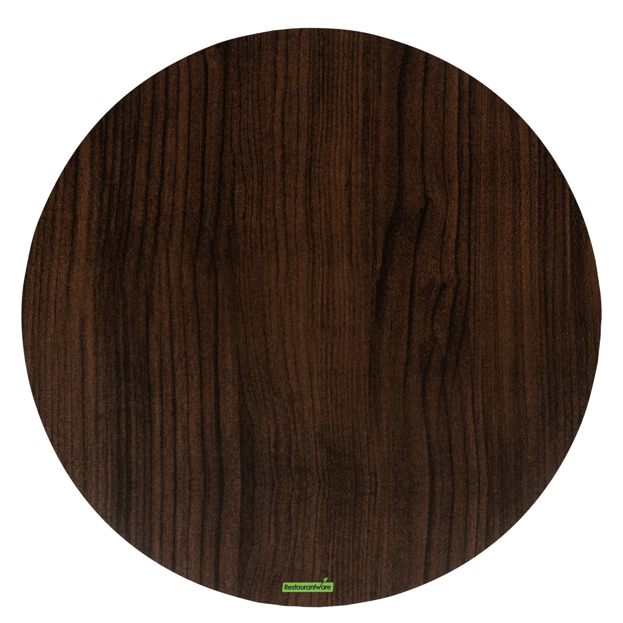 Cater Tek Round Dark Cheese / Charcuterie Board - Faux Wood - 13 3/4" x 13 3/4" - 100 count box