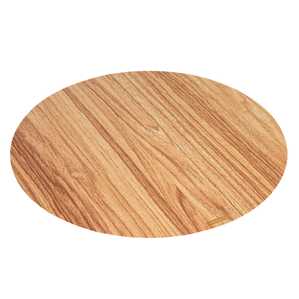 Cater Tek Round Natural Cardboard Cheese / Charcuterie Board - Faux Wood - 13 3/4" x 13 3/4" - 10 count box