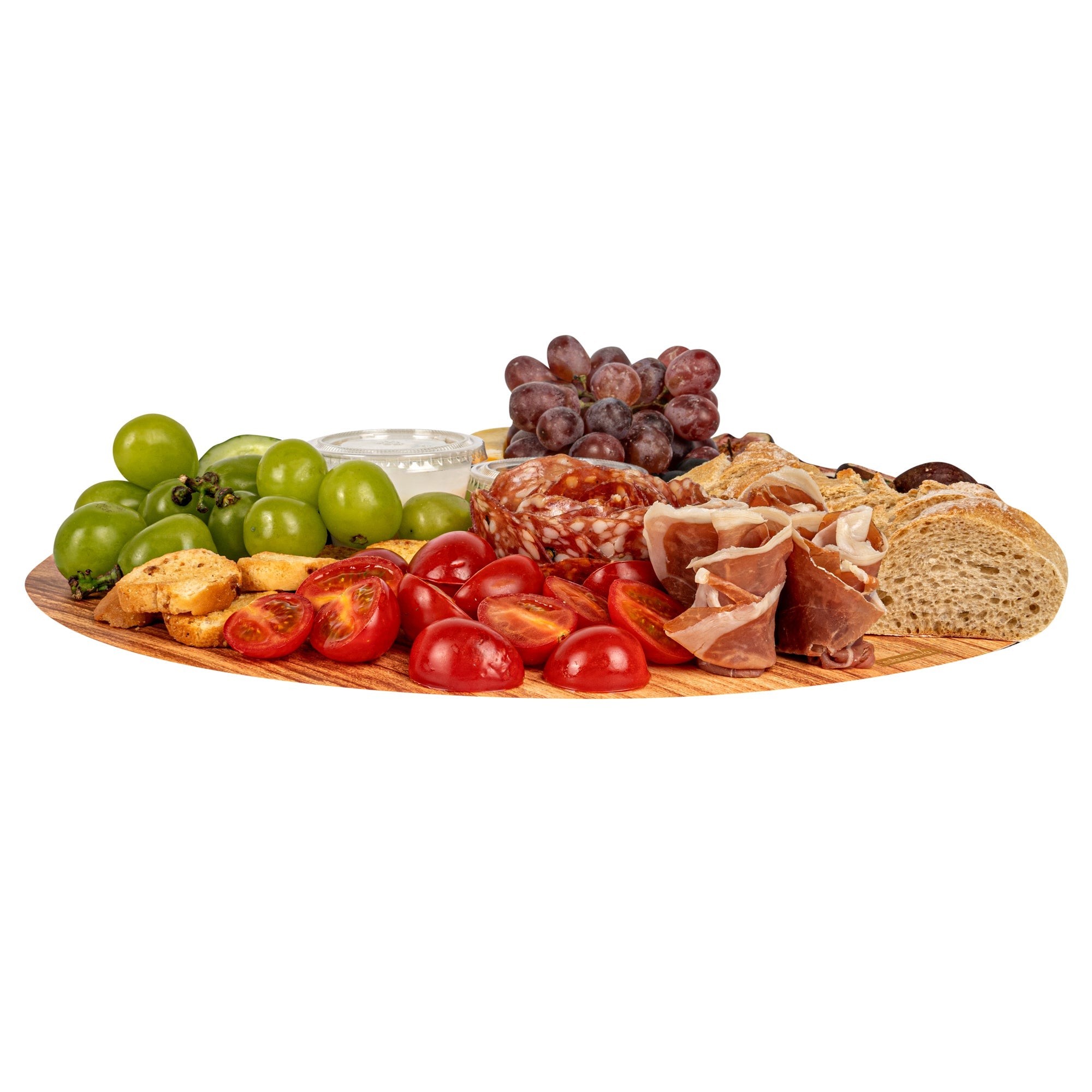 Cater Tek Round Natural Cardboard Cheese / Charcuterie Board - Faux Wood - 13 3/4" x 13 3/4" - 10 count box