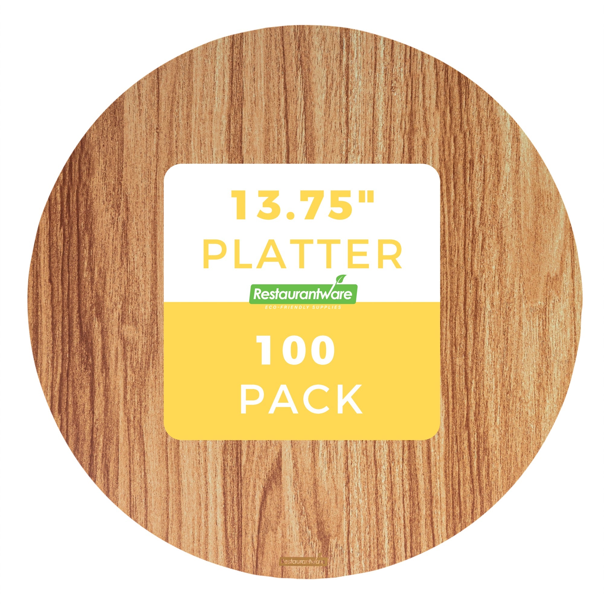 Cater Tek Round Natural Cardboard Cheese / Charcuterie Board - Faux Wood - 13 3/4" x 13 3/4" - 100 count box