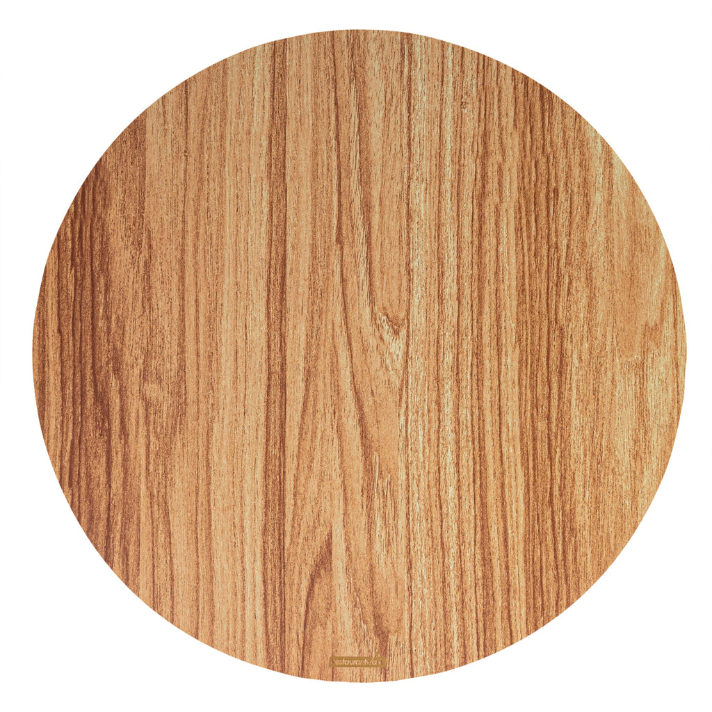 Cater Tek Round Natural Cardboard Cheese / Charcuterie Board - Faux Wood - 13 3/4" x 13 3/4" - 100 count box