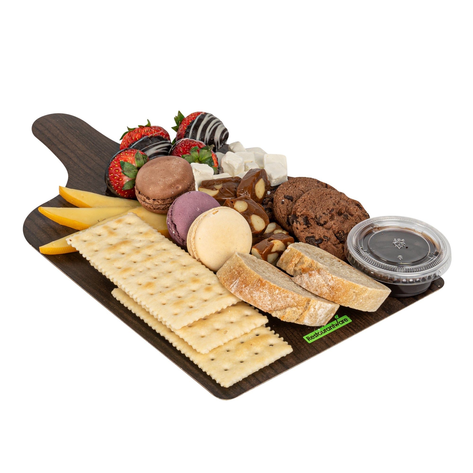 Cater Tek Dark Cheese / Charcuterie Board - Faux Wood - 11 3/4" x 7" - 10 count box