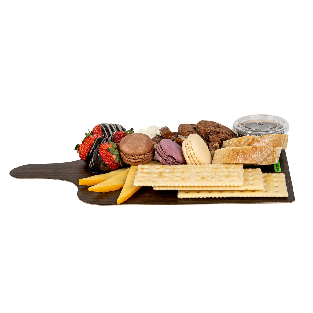 Cater Tek Dark Cheese / Charcuterie Board - Faux Wood - 11 3/4" x 7" - 10 count box