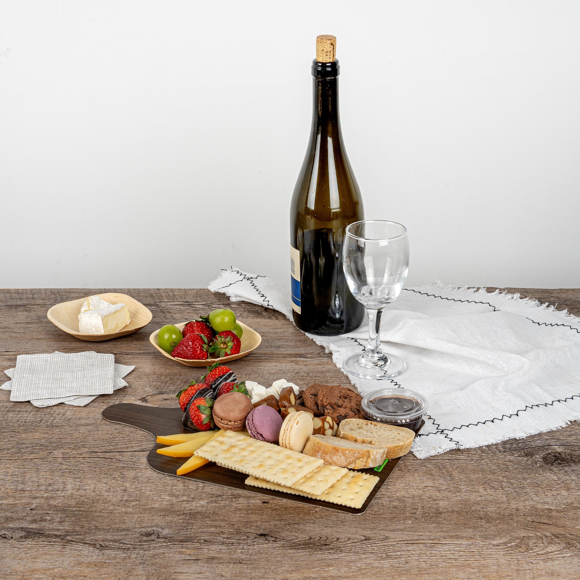 Cater Tek Dark Cheese / Charcuterie Board - Faux Wood - 11 3/4" x 7" - 10 count box
