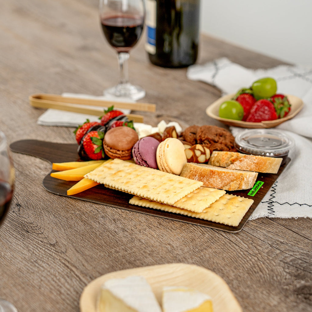 Cater Tek Dark Cheese / Charcuterie Board - Faux Wood - 11 3/4" x 7" - 10 count box