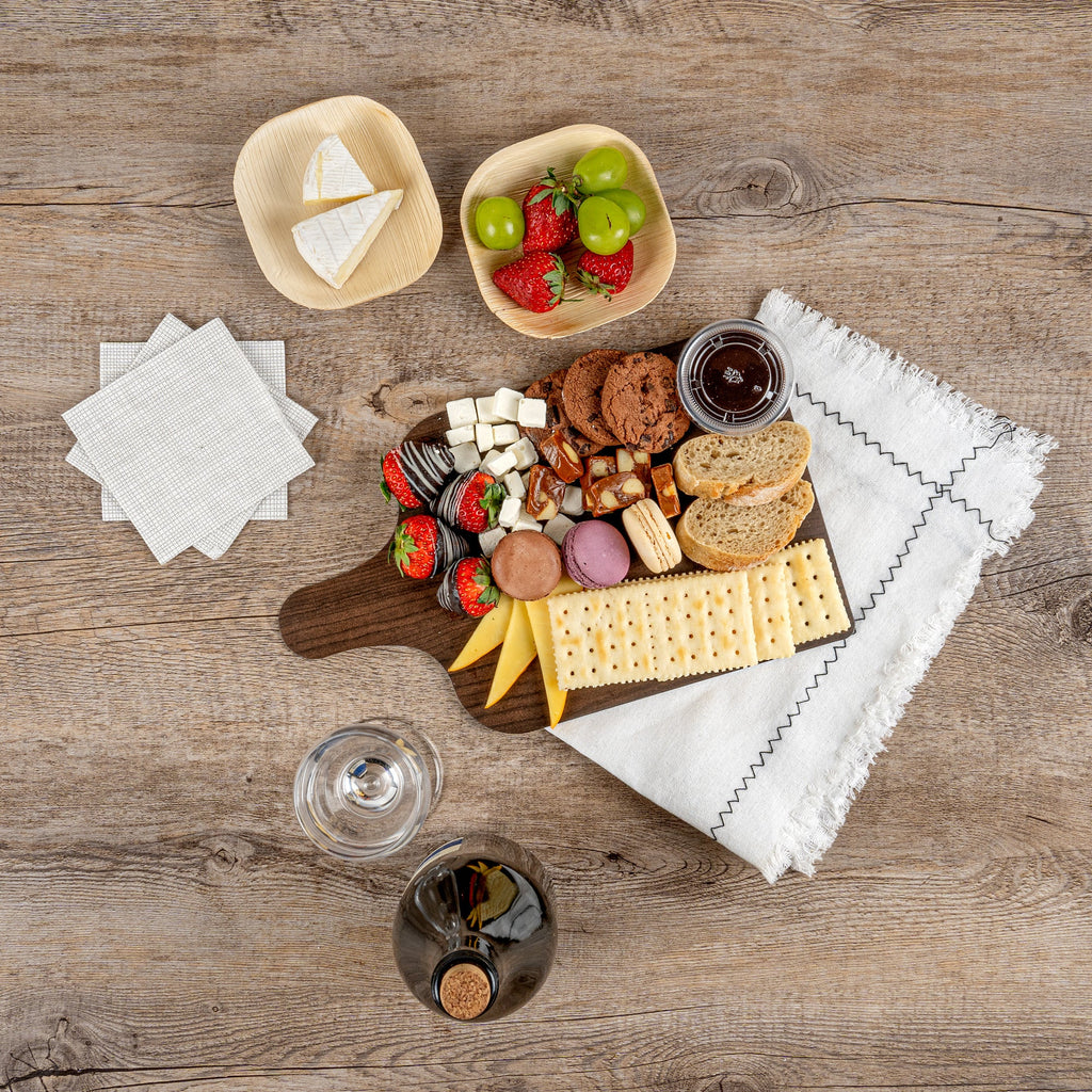 Cater Tek Dark Cheese / Charcuterie Board - Faux Wood - 11 3/4" x 7" - 10 count box