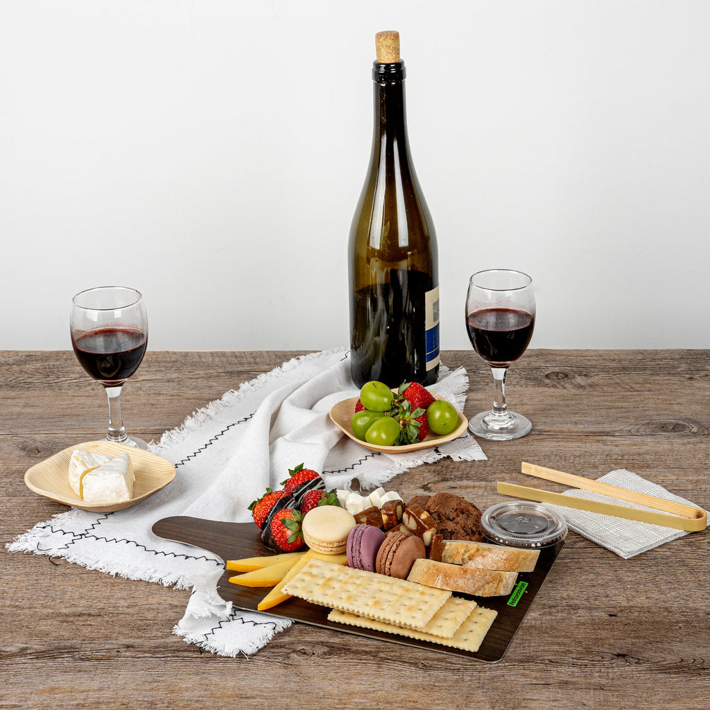 Cater Tek Dark Cheese / Charcuterie Board - Faux Wood - 11 3/4" x 7" - 100 count box