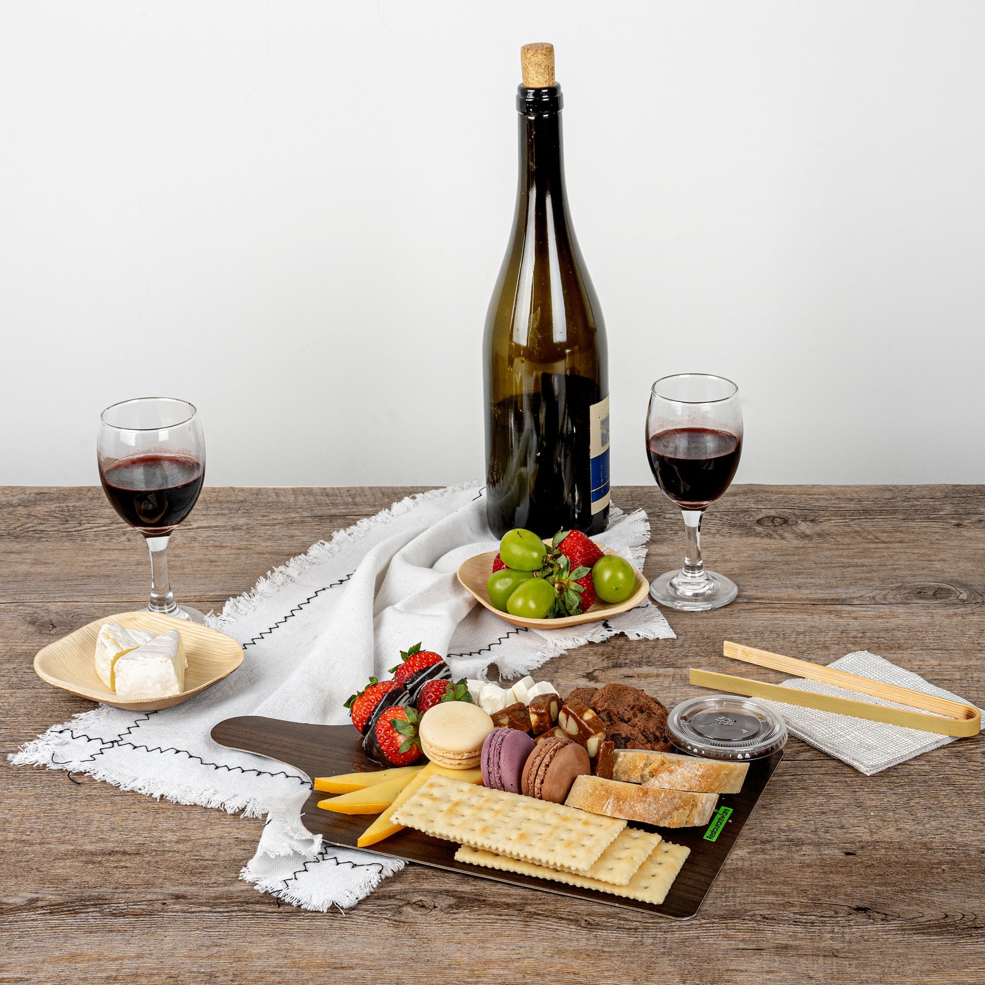 Cater Tek Dark Cheese / Charcuterie Board - Faux Wood - 11 3/4" x 7" - 100 count box