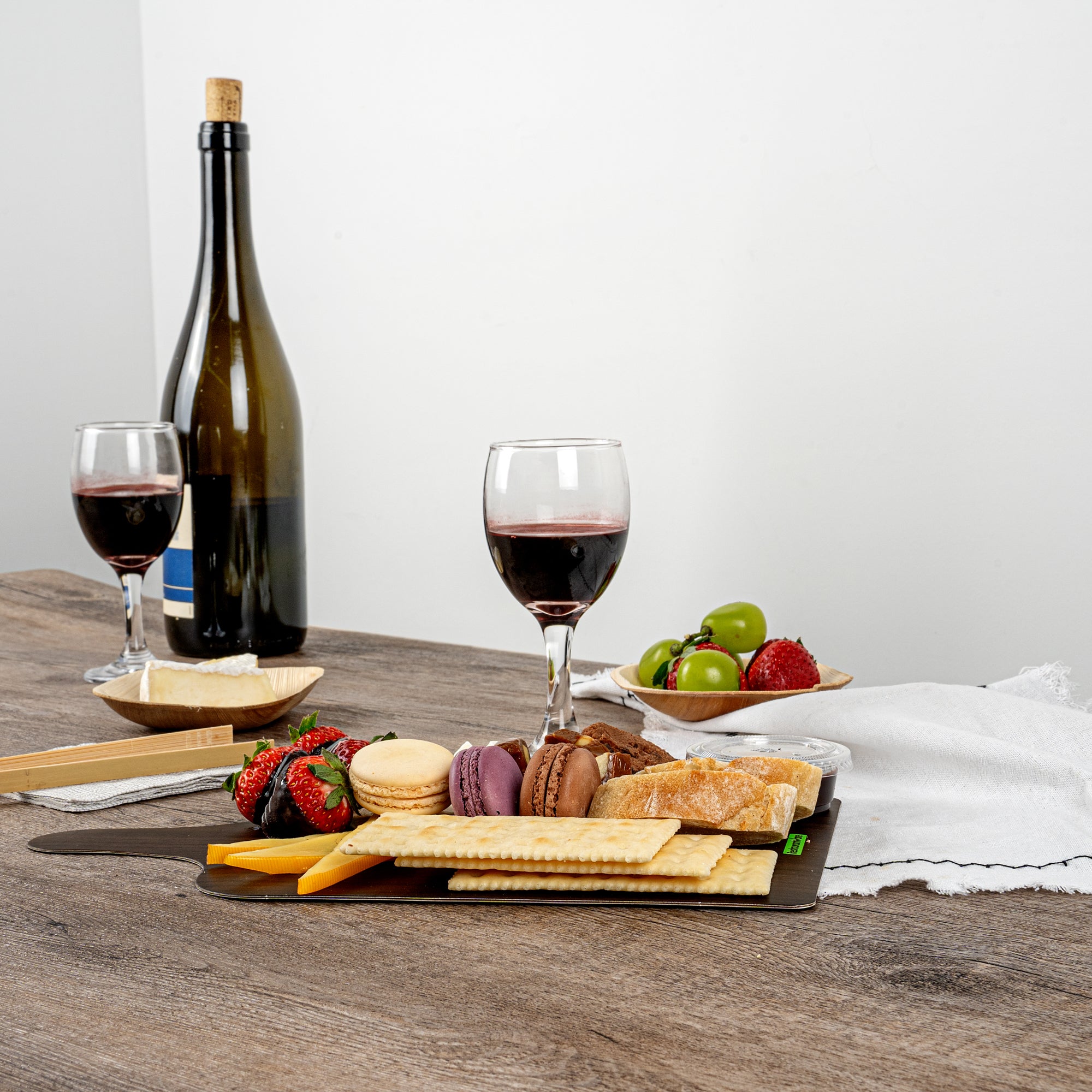 Cater Tek Dark Cheese / Charcuterie Board - Faux Wood - 11 3/4" x 7" - 100 count box