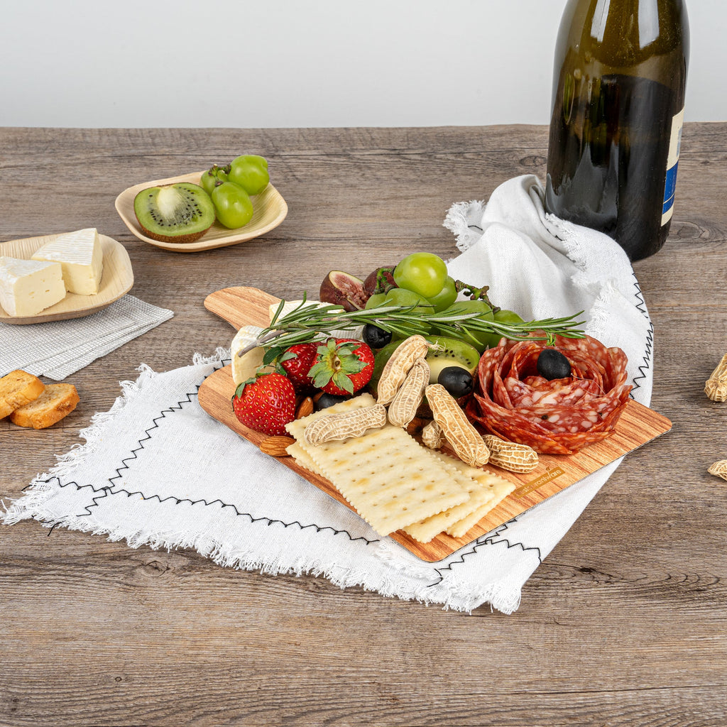 Cater Tek Natural Cheese / Charcuterie Board - Faux Wood - 11 3/4" x 7" - 10 count box