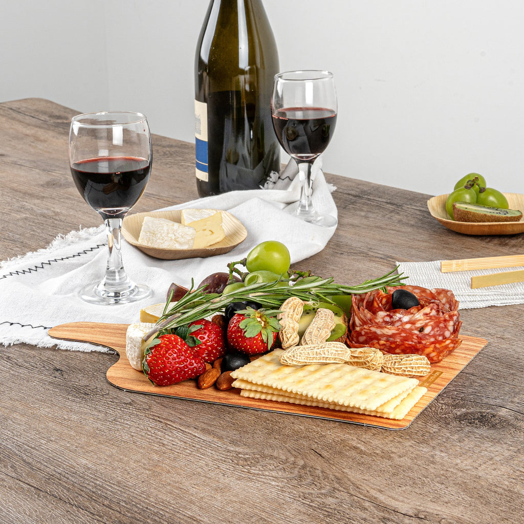 Cater Tek Natural Cheese / Charcuterie Board - Faux Wood - 11 3/4" x 7" - 10 count box