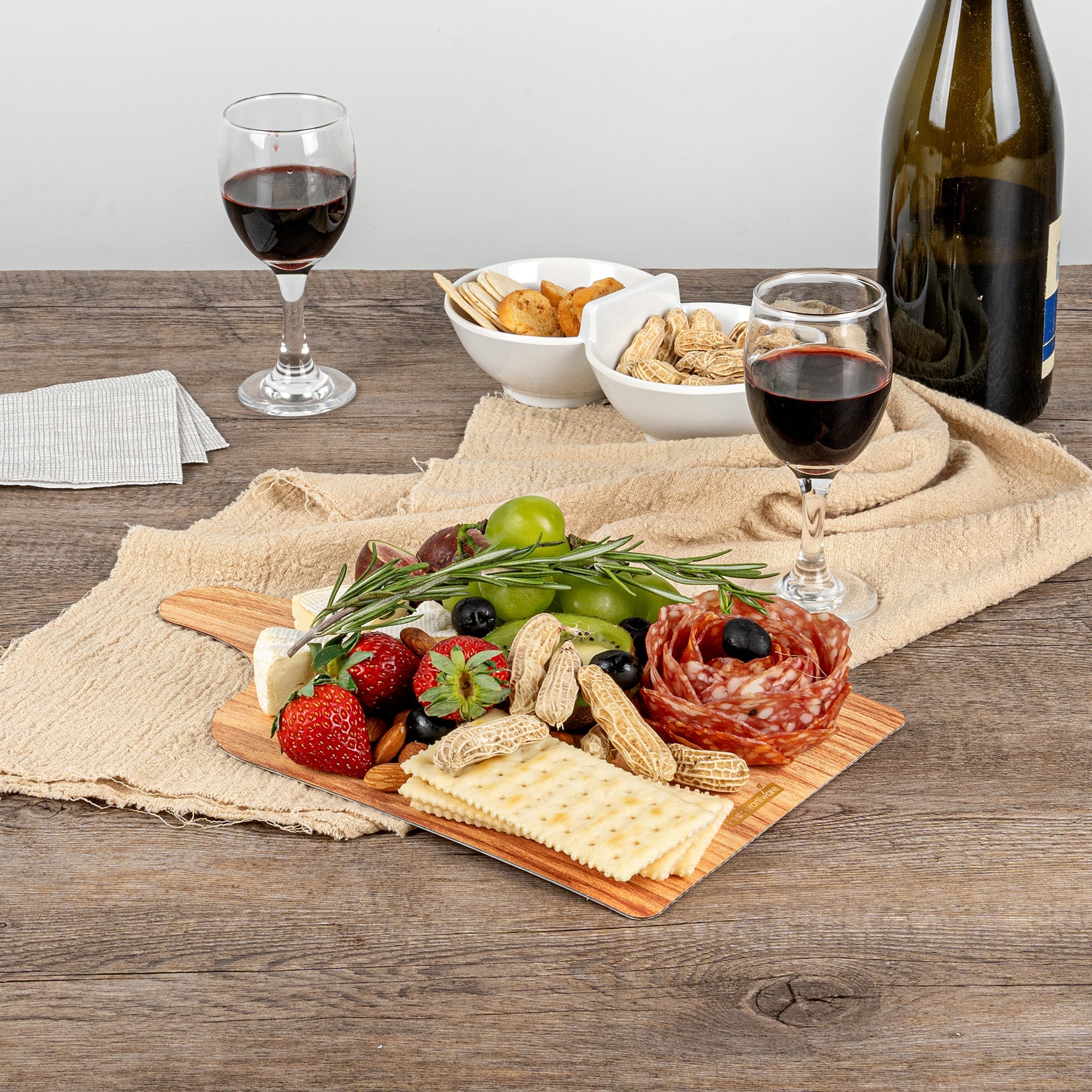 Cater Tek Natural Cheese / Charcuterie Board - Faux Wood - 11 3/4" x 7" - 10 count box