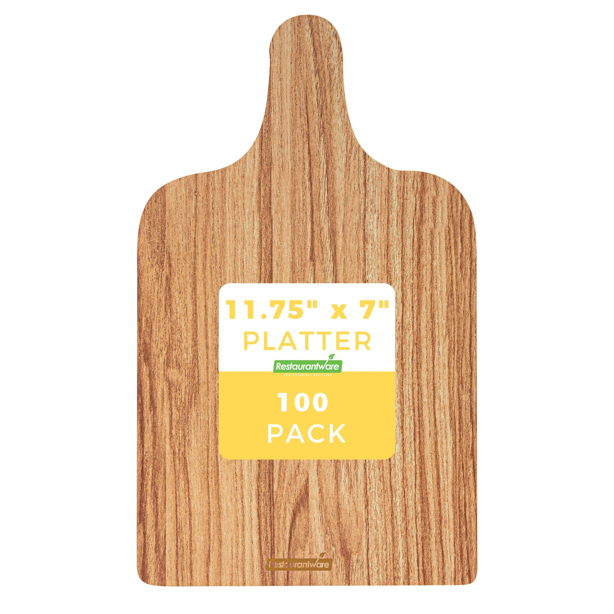 Cater Tek Natural Cheese / Charcuterie Board - Faux Wood - 11 3/4" x 7" - 100 count box