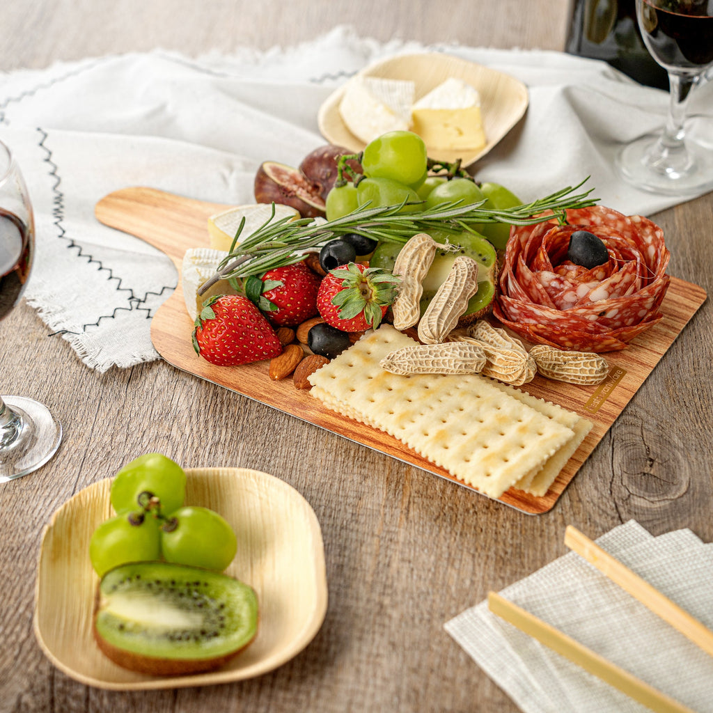 Cater Tek Natural Cheese / Charcuterie Board - Faux Wood - 11 3/4" x 7" - 100 count box
