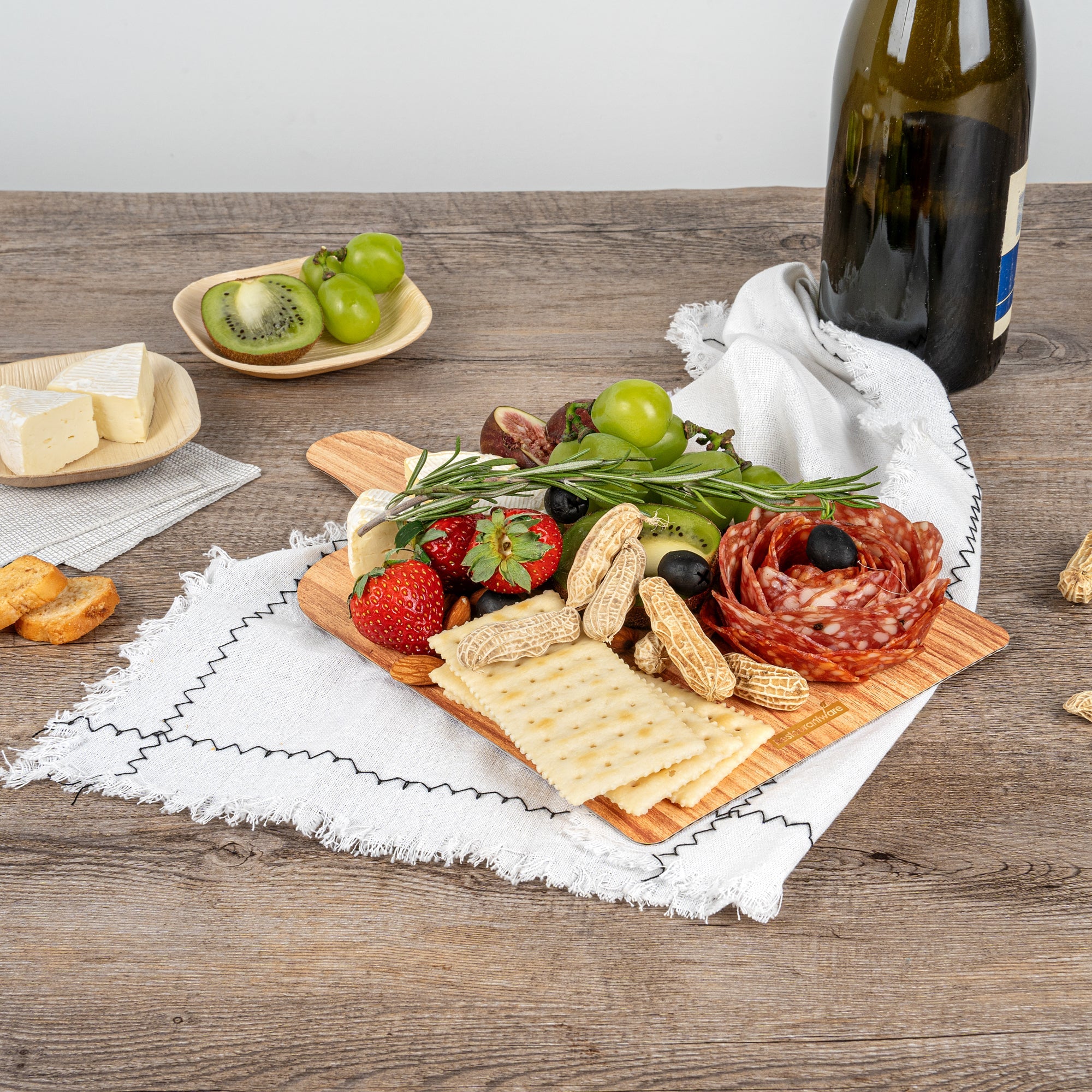 Cater Tek Natural Cheese / Charcuterie Board - Faux Wood - 11 3/4" x 7" - 100 count box