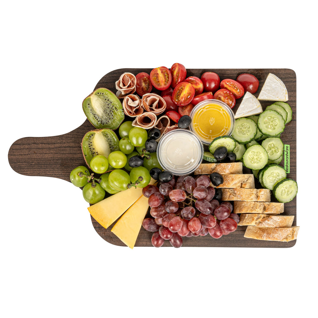 Cater Tek Dark Cheese / Charcuterie Board - Faux Wood - 15 3/4" x 9 3/4" - 10 count box
