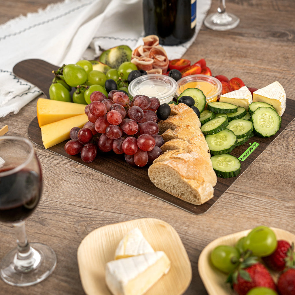 Cater Tek Dark Cheese / Charcuterie Board - Faux Wood - 15 3/4" x 9 3/4" - 100 count box