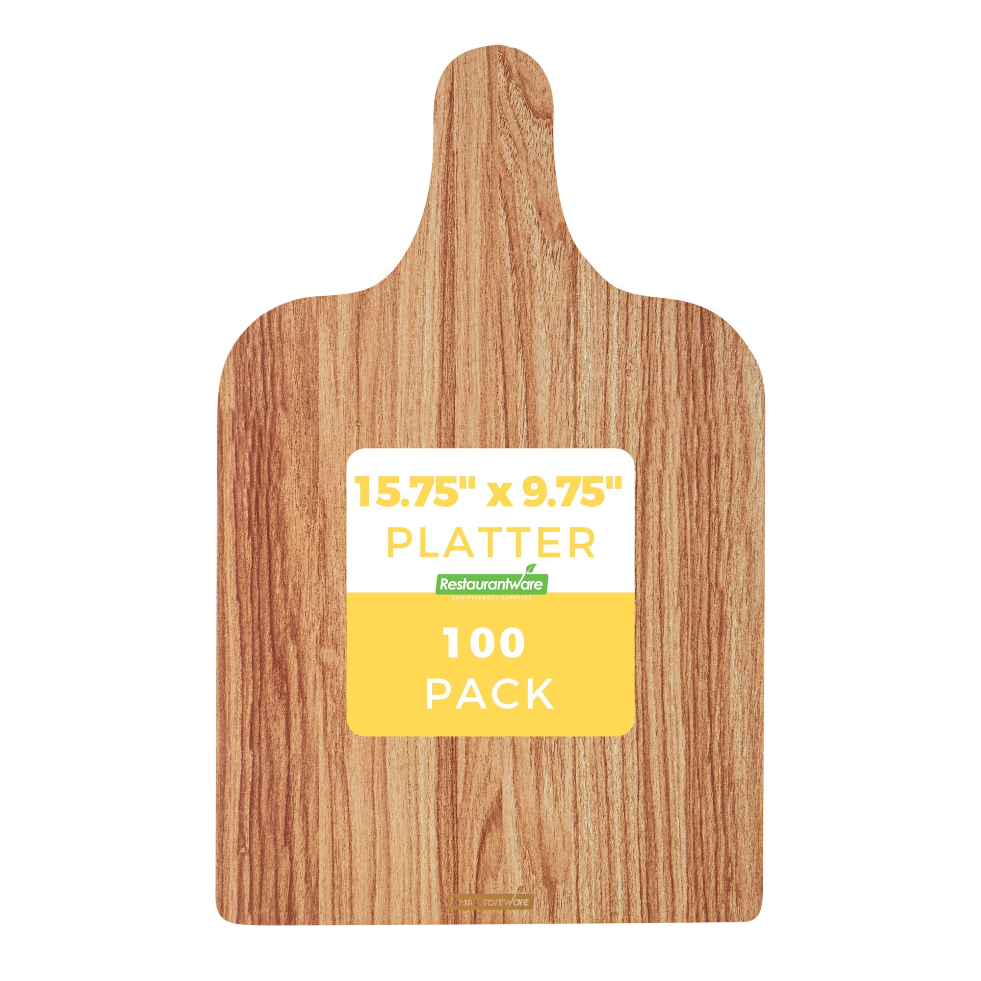 Cater Tek Natural Cheese / Charcuterie Board - Faux Wood - 15 3/4" x 9 3/4" - 100 count box