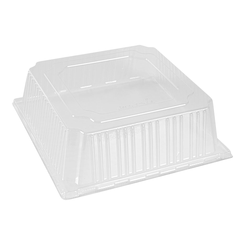 Taipei Square Clear Plastic Lid - Fits 9 1/2" Poplar Plate - 25 count box