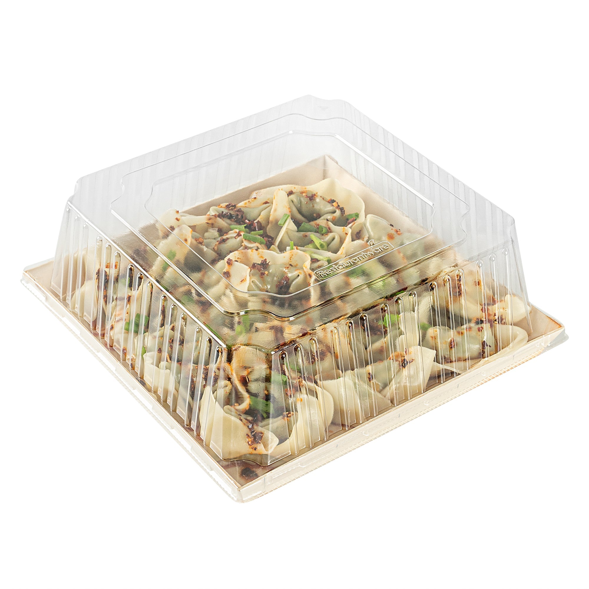 Taipei Square Clear Plastic Lid - Fits 9 1/2" Poplar Plate - 25 count box