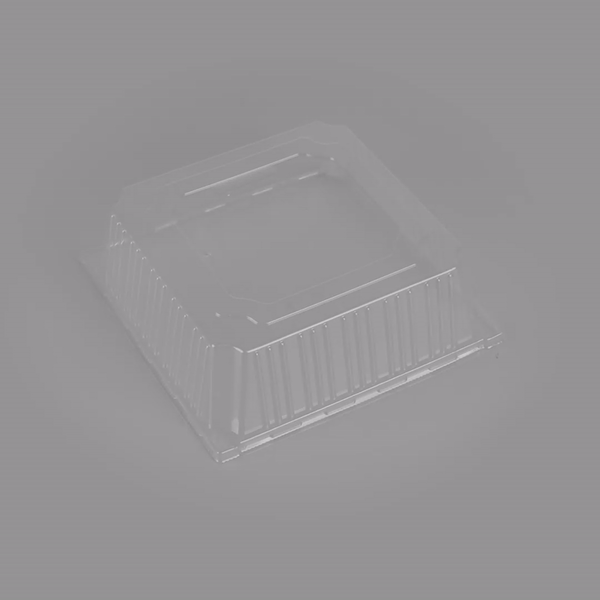 Taipei Square Clear Plastic Lid - Fits 9 1/2" Poplar Plate - 25 count box