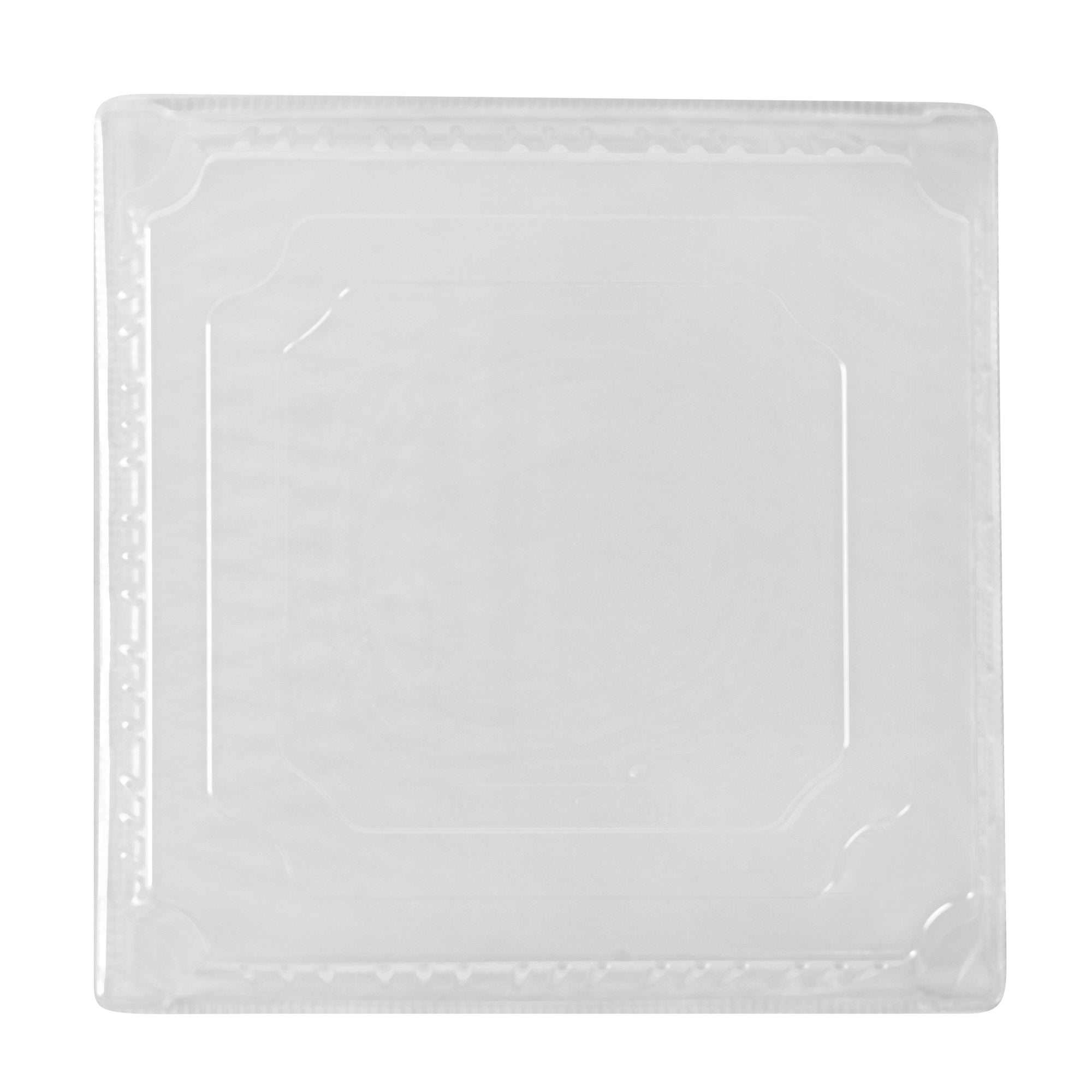 Taipei Square Clear Plastic Lid - Fits 9 1/2" Poplar Plate - 25 count box