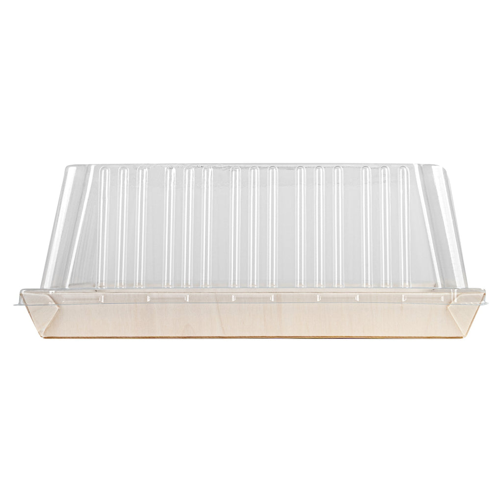 Taipei Square Clear Plastic Lid - Fits 9 1/2" Poplar Plate - 25 count box