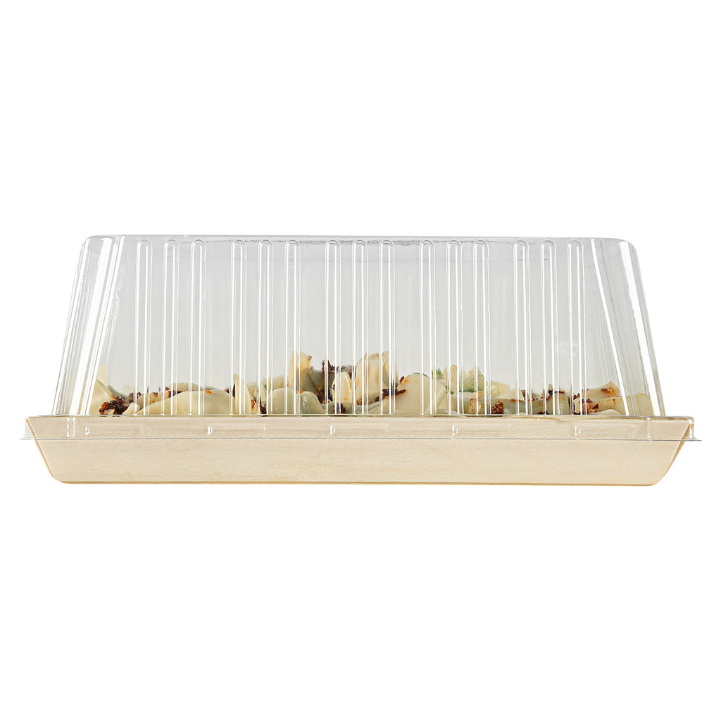 Taipei Square Clear Plastic Lid - Fits 9 1/2" Poplar Plate - 100 count box