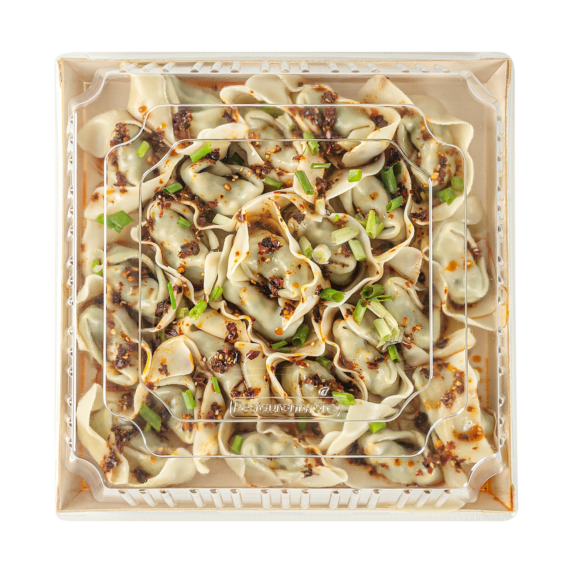 Taipei Square Clear Plastic Lid - Fits 9 1/2" Poplar Plate - 100 count box
