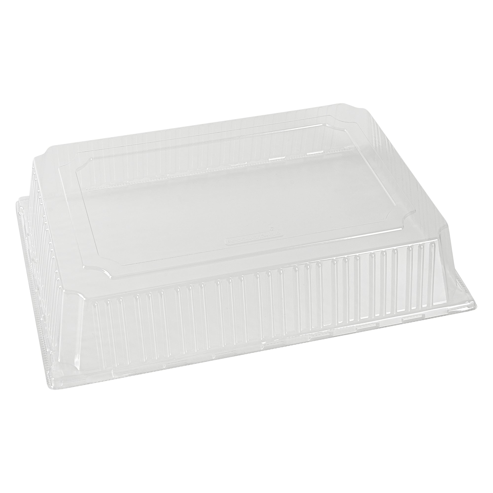 Taipei Rectangle Clear Plastic Lid - Fits 15 1/4" x 10 3/4" Poplar Plate - 25 count box