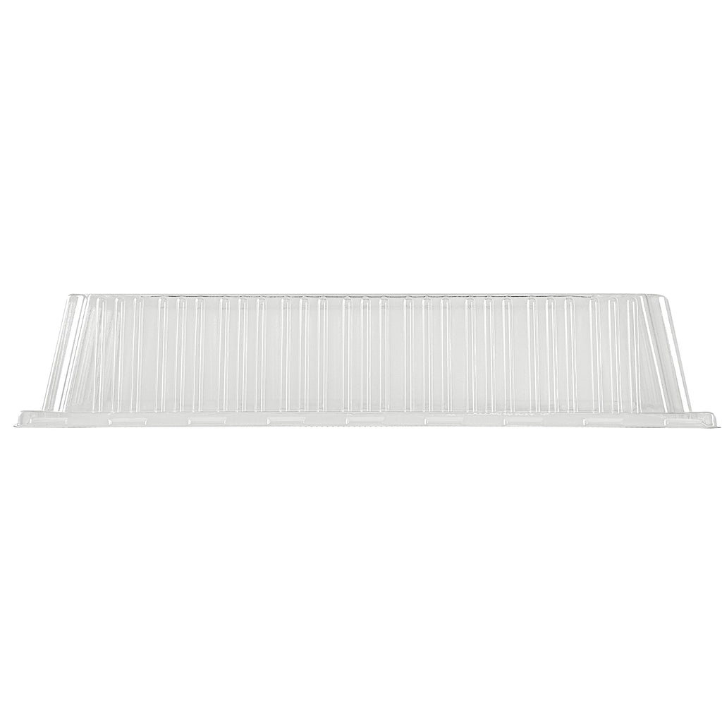 Taipei Rectangle Clear Plastic Lid - Fits 15 1/4" x 10 3/4" Poplar Plate - 25 count box