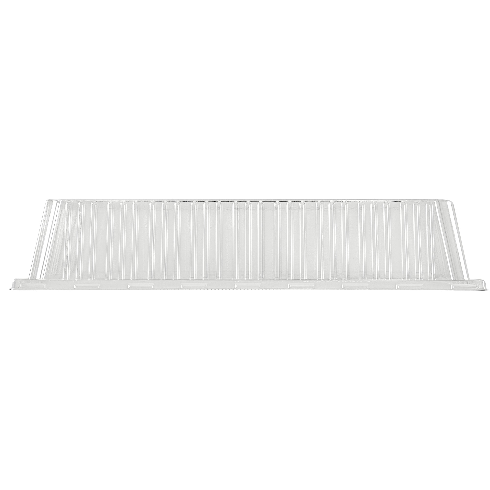 Taipei Rectangle Clear Plastic Lid - Fits 15 1/4" x 10 3/4" Poplar Plate - 100 count box