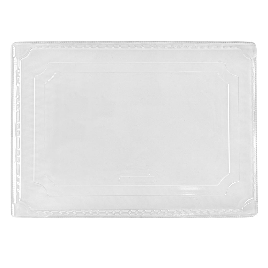 Taipei Rectangle Clear Plastic Lid - Fits 15 1/4" x 10 3/4" Poplar Plate - 100 count box