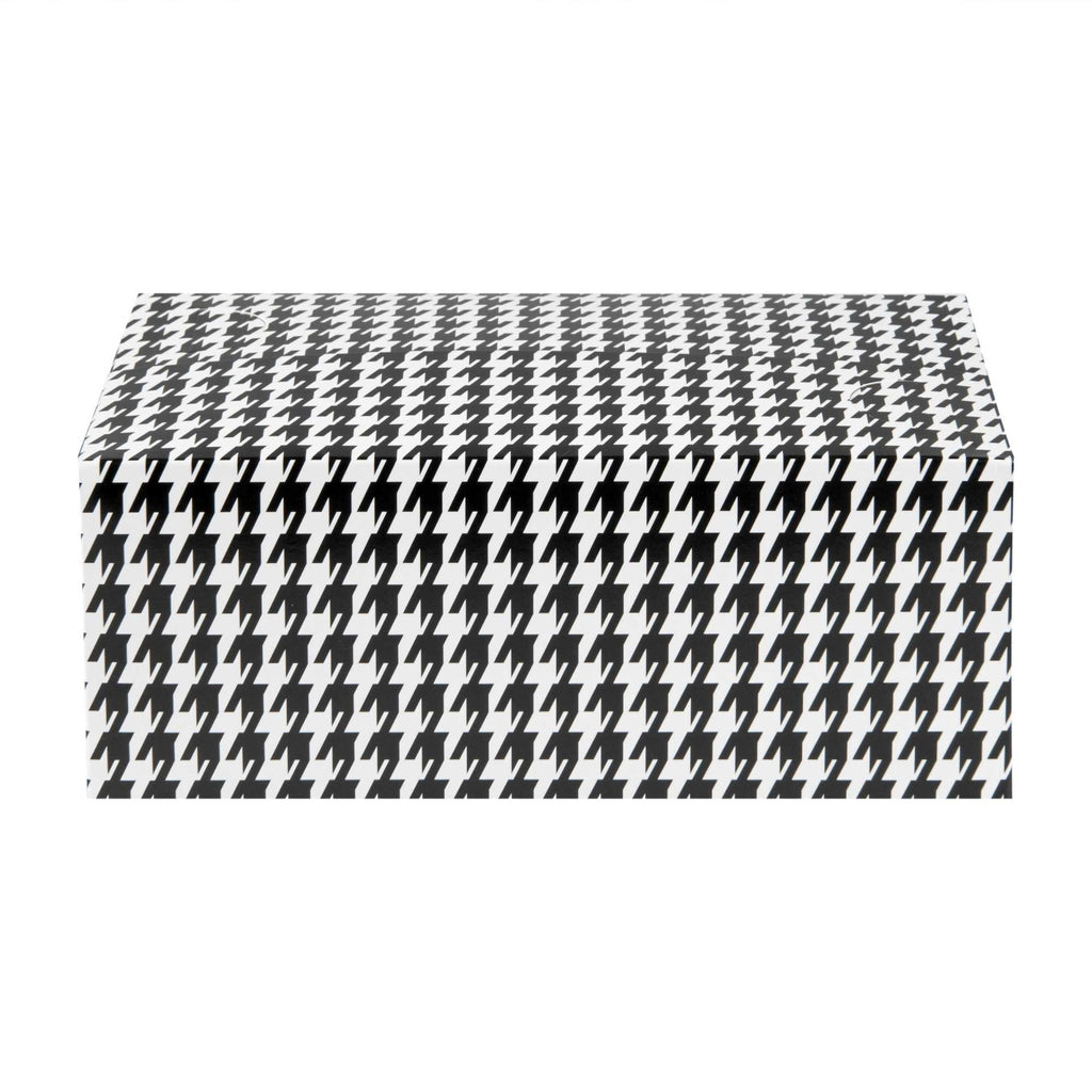 Bio Tek 47 oz Black Houndstooth Paper Lunch / Chicken Box - with Fast Top - 7" x 4 1/2" x 2 3/4" - 100 count box
