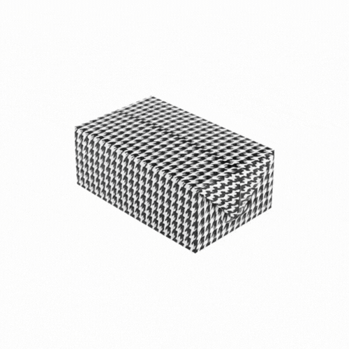 Bio Tek 47 oz Black Houndstooth Paper Lunch / Chicken Box - with Fast Top - 7" x 4 1/2" x 2 3/4" - 400 count box
