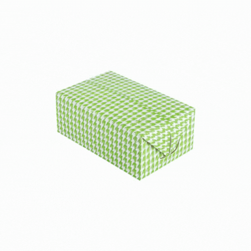 Bio Tek 47 oz Green Houndstooth Paper Lunch / Chicken Box - with Fast Top - 7" x 4 1/2" x 2 3/4" - 100 count box