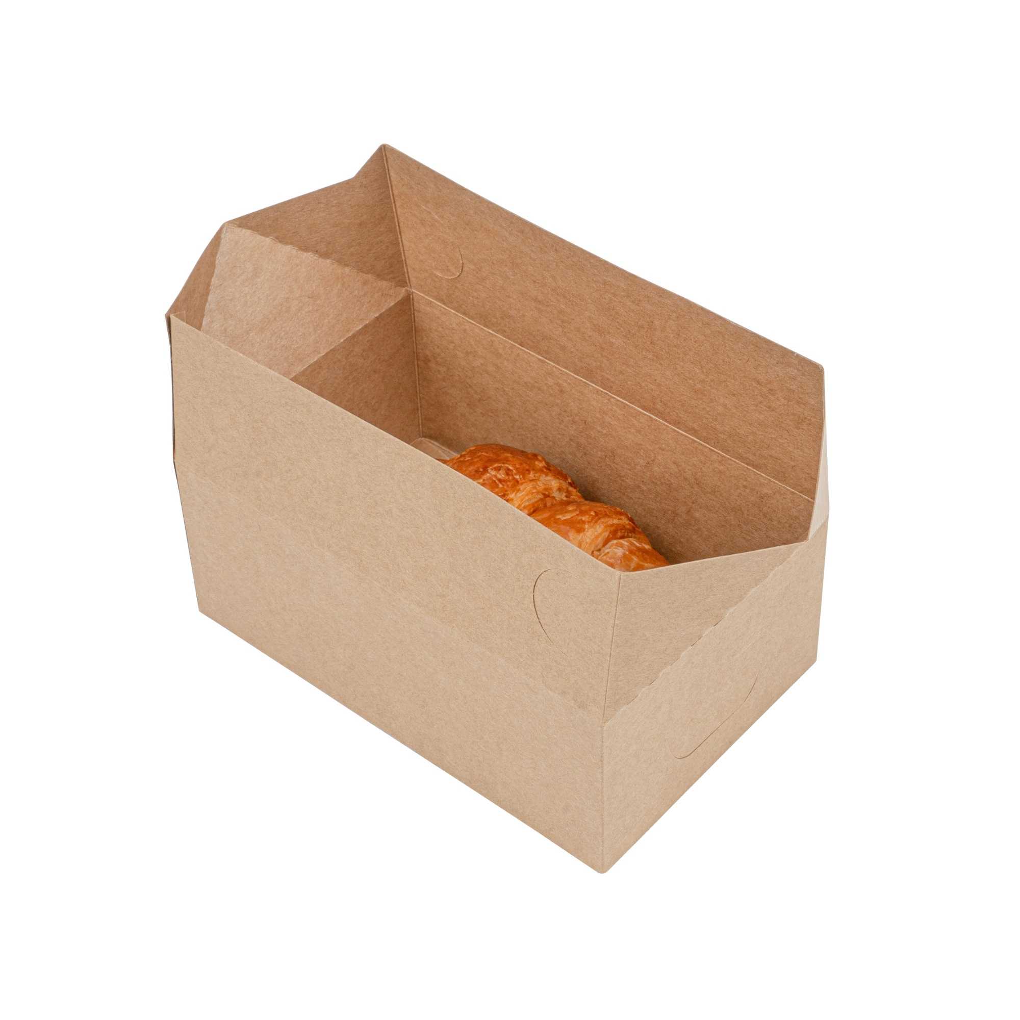 Bio Tek 47 oz Kraft Paper Lunch / Chicken Box - with Fast Top - 7" x 4 1/2" x 2 3/4" - 100 count box